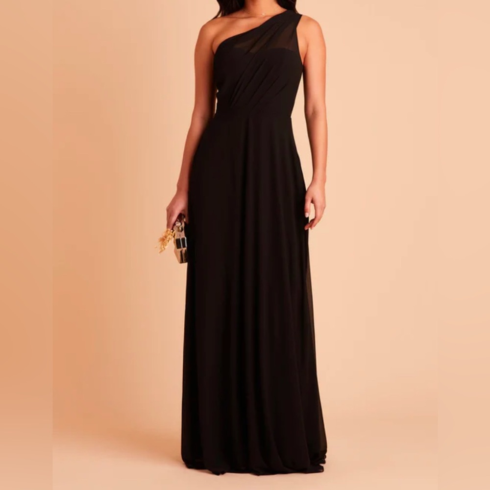 Birdy Grey Black One Shoulder Chiffon Kira Dress with no slit